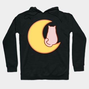 Pink Meow on the moon Hoodie